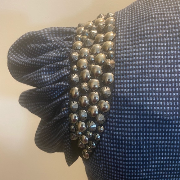 Blue/ Black 80's Detailed Short Jacket Blazer - Picture 4 of 8